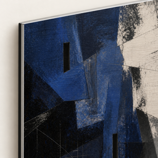 Cobalt After Dark | Brushed Aluminum Print — edge close-up
