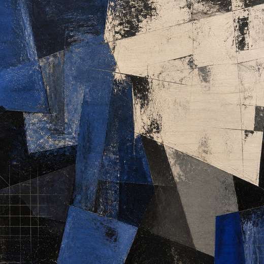 Cobalt After Dark | Wood Print — surface close-up