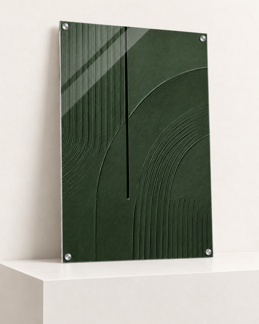 Lines Through Olive | Acrylic Print