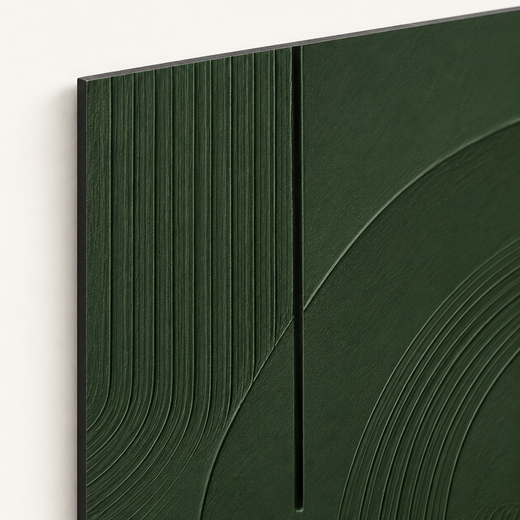 Lines Through Olive | Foam Print — edge close-up