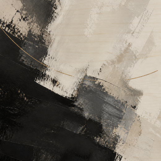 Black Takes a Turn | Wood Print — surface close-up