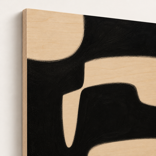 Cream Cutouts | Wood Print — edge close-up