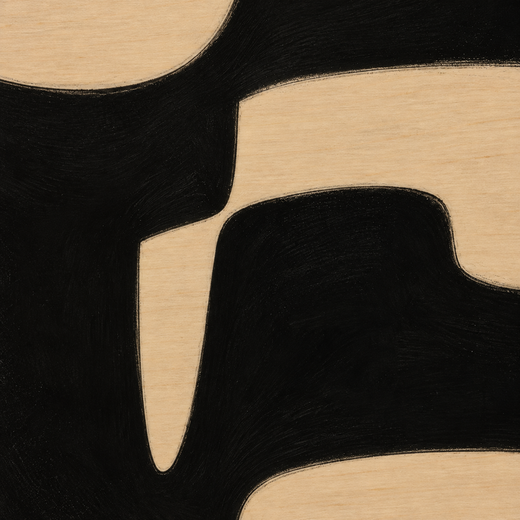 Cream Cutouts | Wood Print — surface close-up