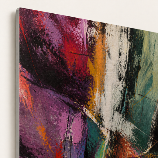 Colours Cross Here | Brushed Aluminum Print — edge close-up