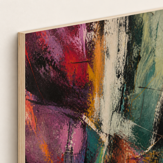 Colours Cross Here | Wood Print — edge close-up