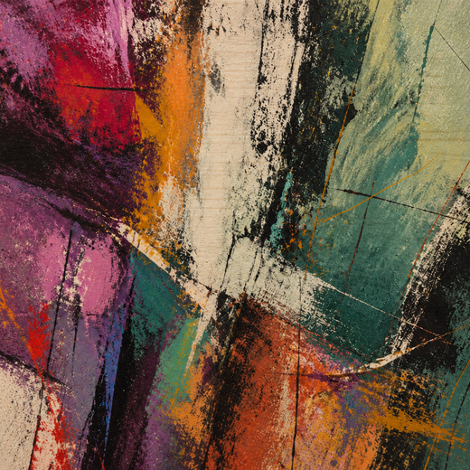 Colours Cross Here | Wood Print — surface close-up