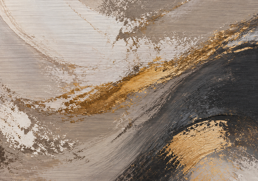 Swept in Ochre | Brushed Aluminum Print — surface close-up