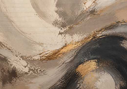 Swept in Ochre | Wood Print — surface close-up