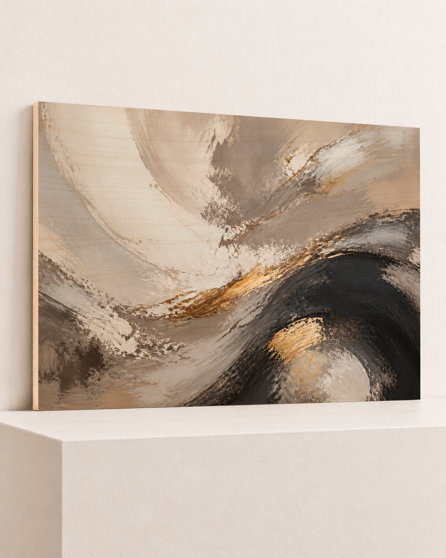 Swept in Ochre | Wood Print