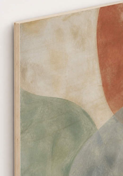 Curved Quiet | Wood Print — edge close-up