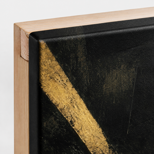 Gold on Charcoal | Canvas — edge close-up