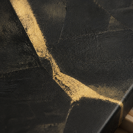 Gold on Charcoal | Canvas — surface close-up