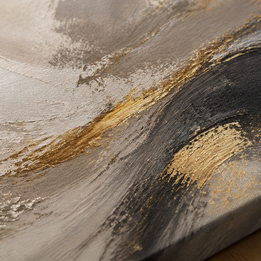 Swept in Ochre | Canvas — surface close-up