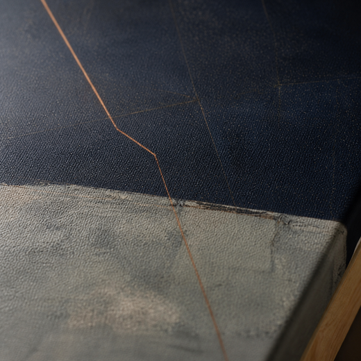 A Fine Orange Line | Canvas — surface close-up