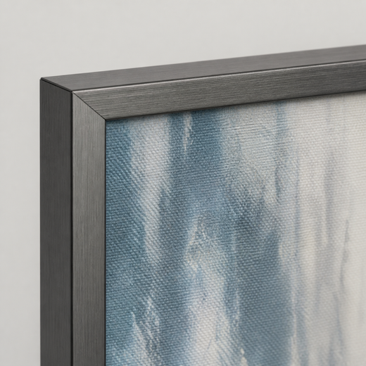 Blue, Softly | Metal Framed — edge close-up