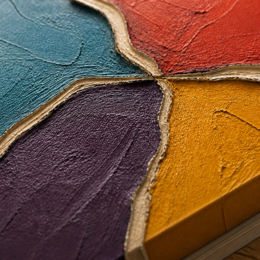 Four Colours Meet | Canvas — surface close-up