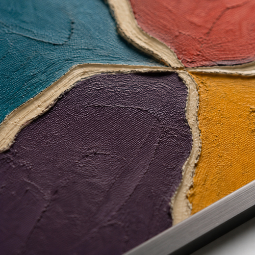 Four Colours Meet | Metal Framed — surface close-up