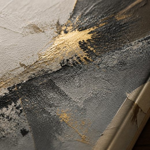 Where Ochre Meets Black | Canvas — surface close-up