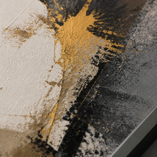 Where Ochre Meets Black | Metal Framed — surface close-up