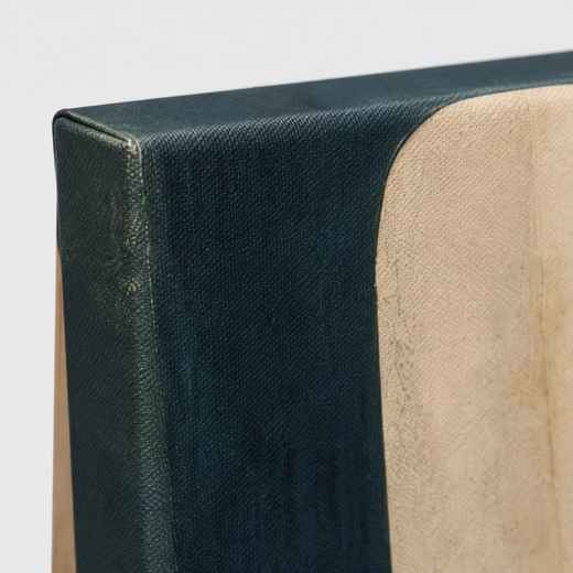 Stacked in Teal | Canvas — edge close-up