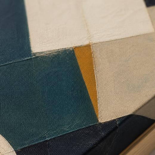 Stacked in Teal | Canvas — surface close-up