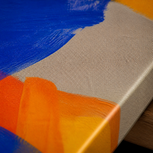Red, Blue, Yellow | Canvas — surface close-up