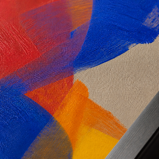 Red, Blue, Yellow | Metal Framed — surface close-up