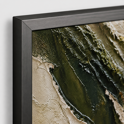 Between Stone and Green | Metal Framed — edge close-up
