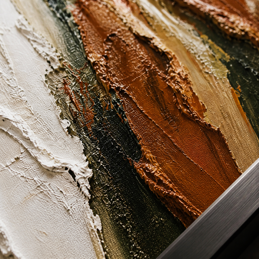 Between Stone and Green | Metal Framed — surface close-up