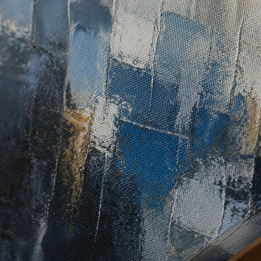Blue Takes Shape | Canvas — surface close-up
