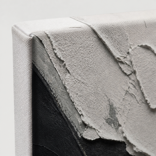 White Over Black | Canvas — edge close-up