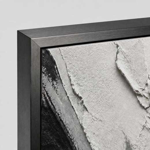 White Over Black | Metal Framed — edge close-up