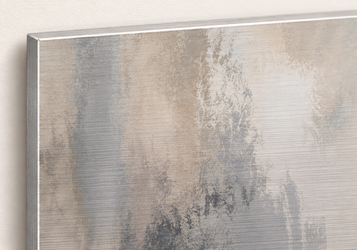 Grey Drifts | Brushed Aluminum Print — edge close-up