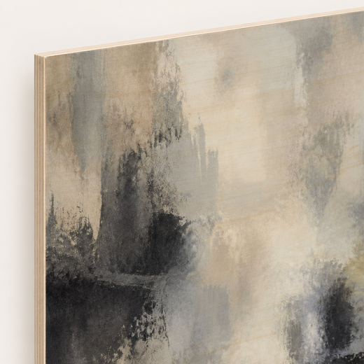 Grey Drifts | Wood Print — edge close-up