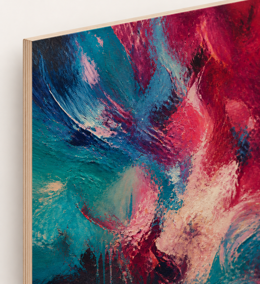 Electric Weather | Wood Print — edge close-up