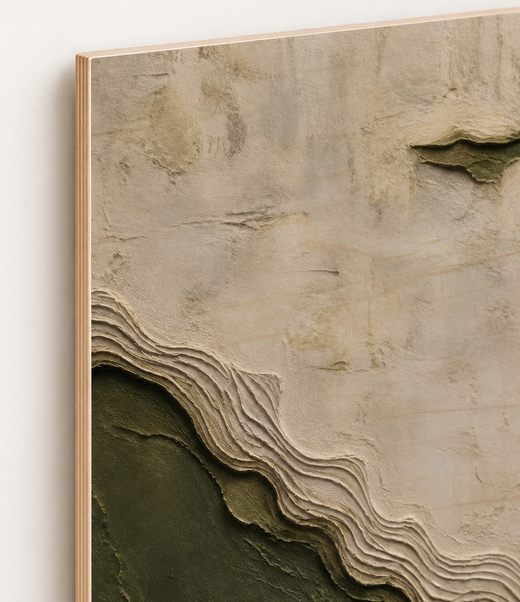 Eroded Basin | Wood Print — edge close-up