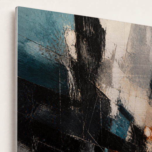 Where Blue Breaks | Brushed Aluminum Print — edge close-up