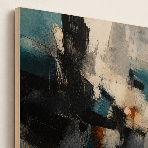 Where Blue Breaks | Wood Print — edge close-up