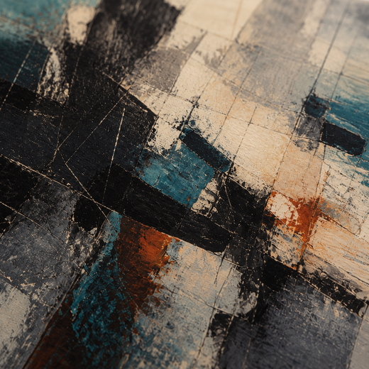 Where Blue Breaks | Wood Print — surface close-up