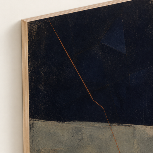 A Fine Orange Line | Wood Print — edge close-up