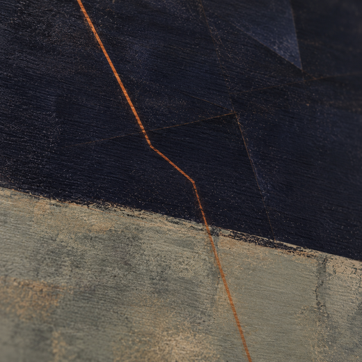 A Fine Orange Line | Wood Print — surface close-up