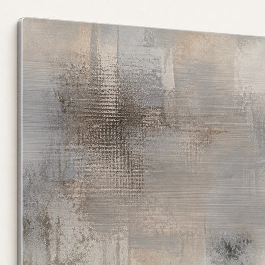 Morning in Grey | Brushed Aluminum Print — edge close-up