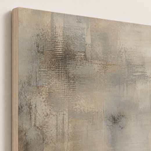 Morning in Grey | Wood Print — edge close-up