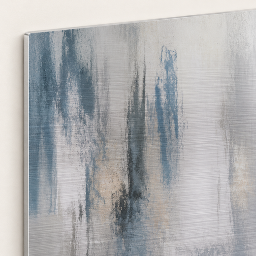 Blue, Softly | Brushed Aluminum Print — edge close-up
