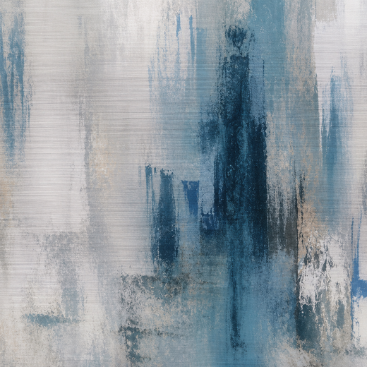 Blue, Softly | Brushed Aluminum Print — surface close-up