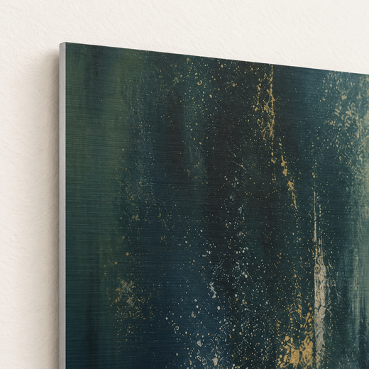 Forest After Rain | Brushed Aluminum Print — edge close-up
