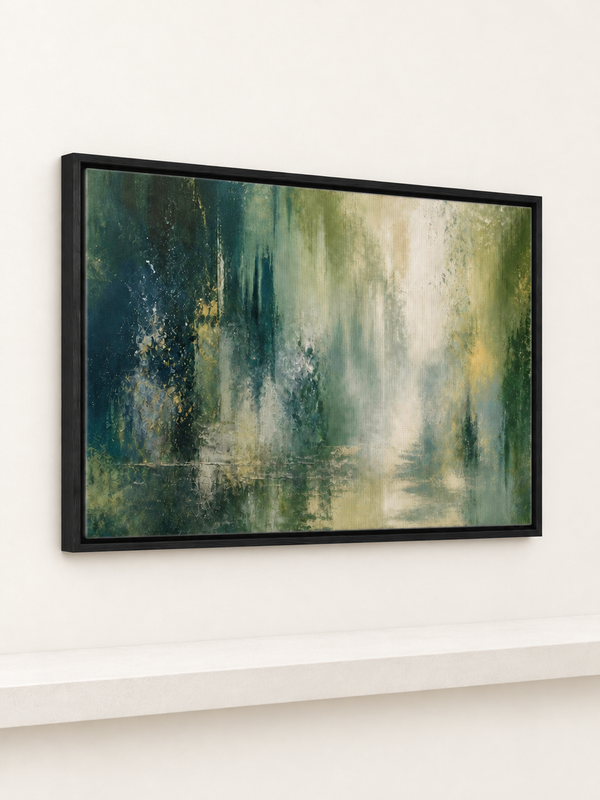 Forest After Rain black framed canvas largest60x90, kart_gorsel_1