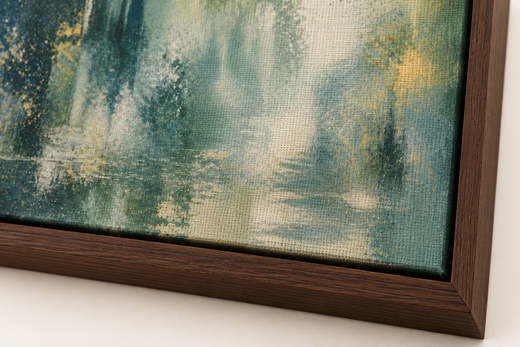 Forest After Rain | Framed Canvas — surface close-up