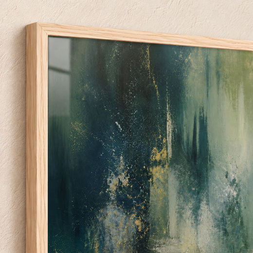 Forest After Rain | Wooden Framed — edge close-up