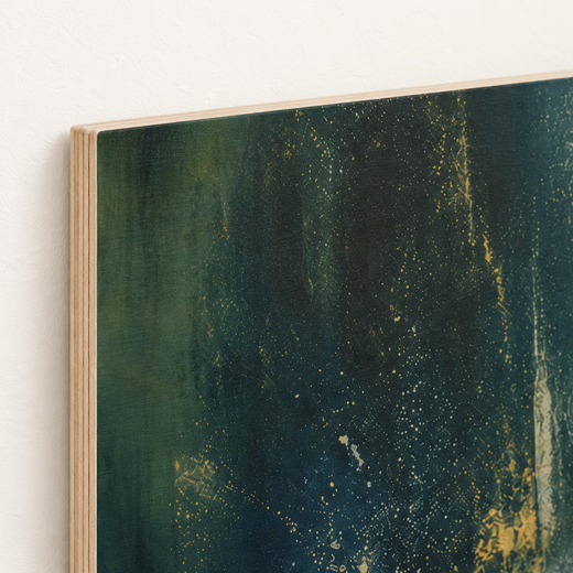 Forest After Rain | Wood Print — edge close-up